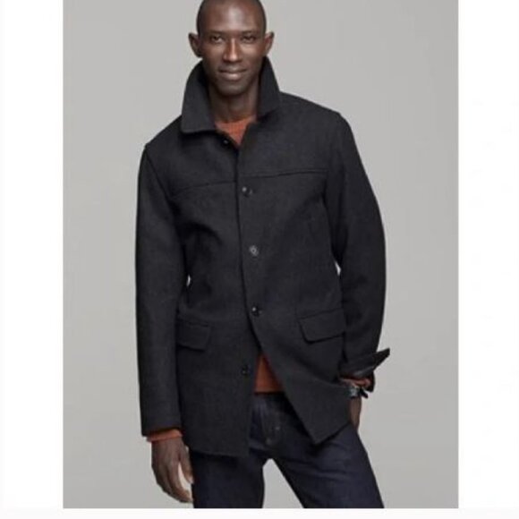 J.Crew Vintage Y2K Men's University Jacket Wool Pea Coat Thinsulate Gray Small - Picture 13 of 13